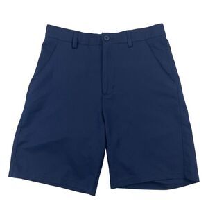 Saddlebred Comfort Performance Men's Sz 30 Blue Flat Front Shorts 100% Polyester